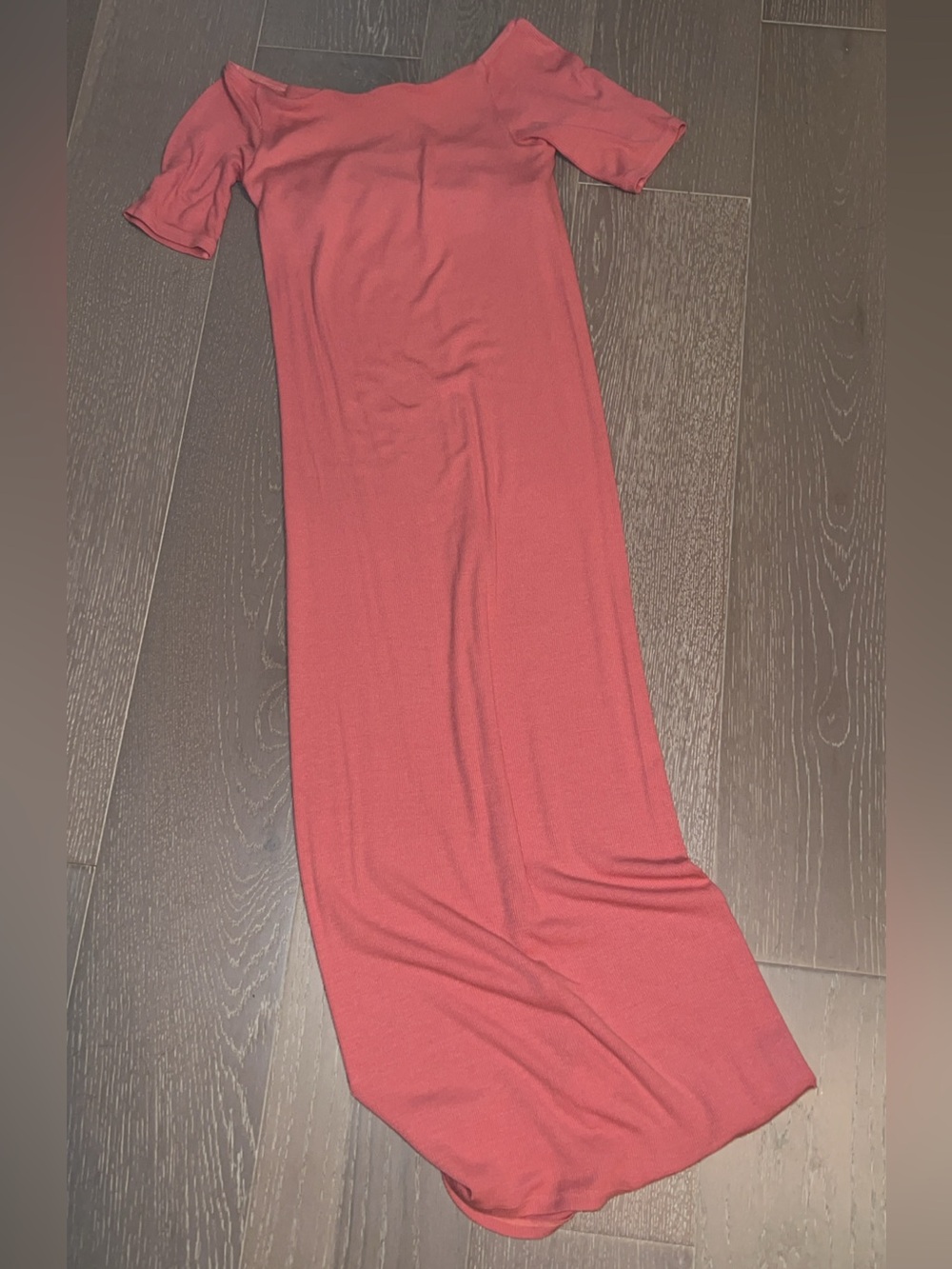 Women's Rose Pink Off-Shoulder Maxi Dress US S